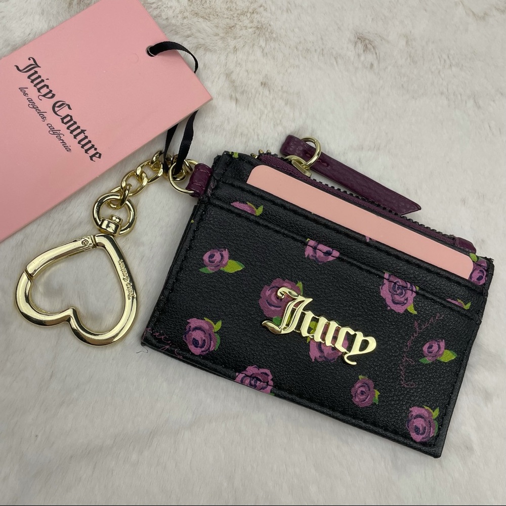 Juicy Couture Blooms At night Black Card Case